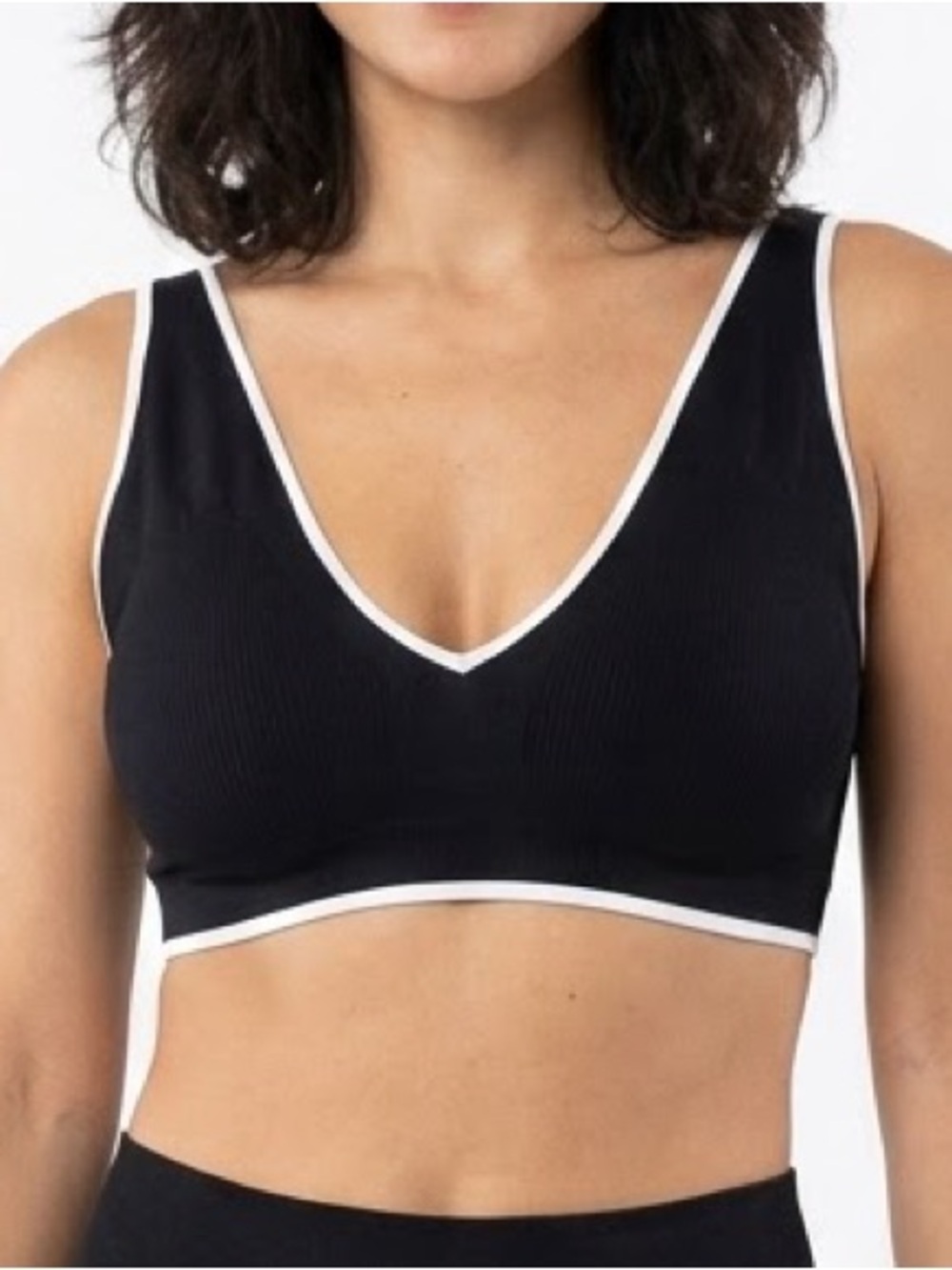 LUCKY BRAND New Without Tags Wireless Ribbed Lightweight Bra Triangle Black XL